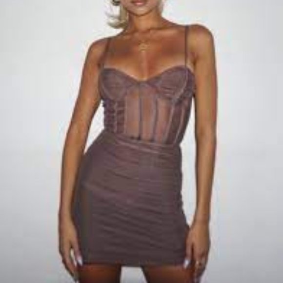 Tiger Mist Gaia Dress Chocolate Corset Size M - Picture 1 of 10